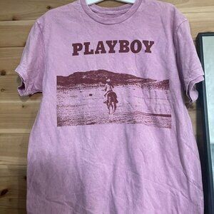 Pink Playboy Cotton T Shirt Size